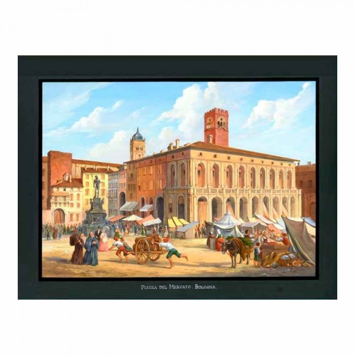 Piazza del Mercato Bologna Quadro Classico Macri segni creativi