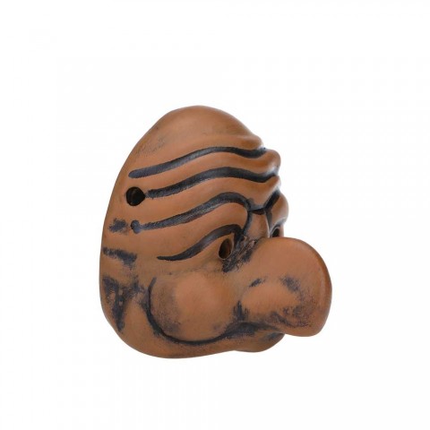 Maschera di Pulcinella in Terracotta Piccola Cuoio