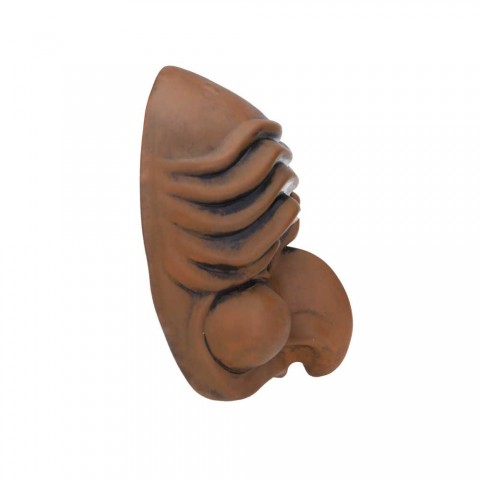 Maschera di Pulcinella in Terracotta Media Cuoio