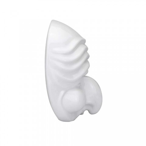 Maschera di Pulcinella in Terracotta Media Bianca